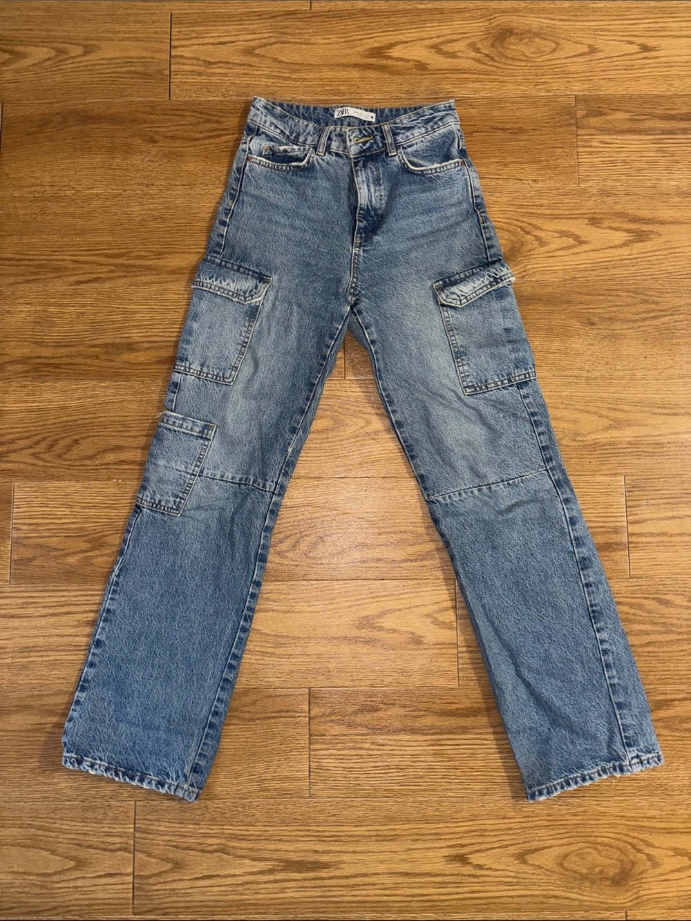 Women’s Blue Cargo Denim Jeans